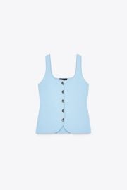 Zara Plain Knit Corset Top at Zara